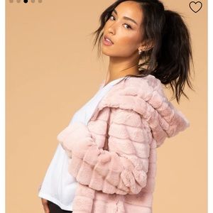 Pink blush maternity coat